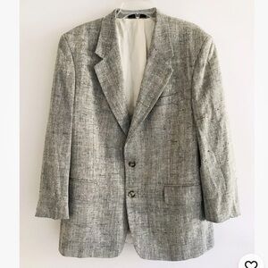 Savile Row | Tweed Silk Suit Blazer Mens Size 41R Beige Two Button Sport Jacket